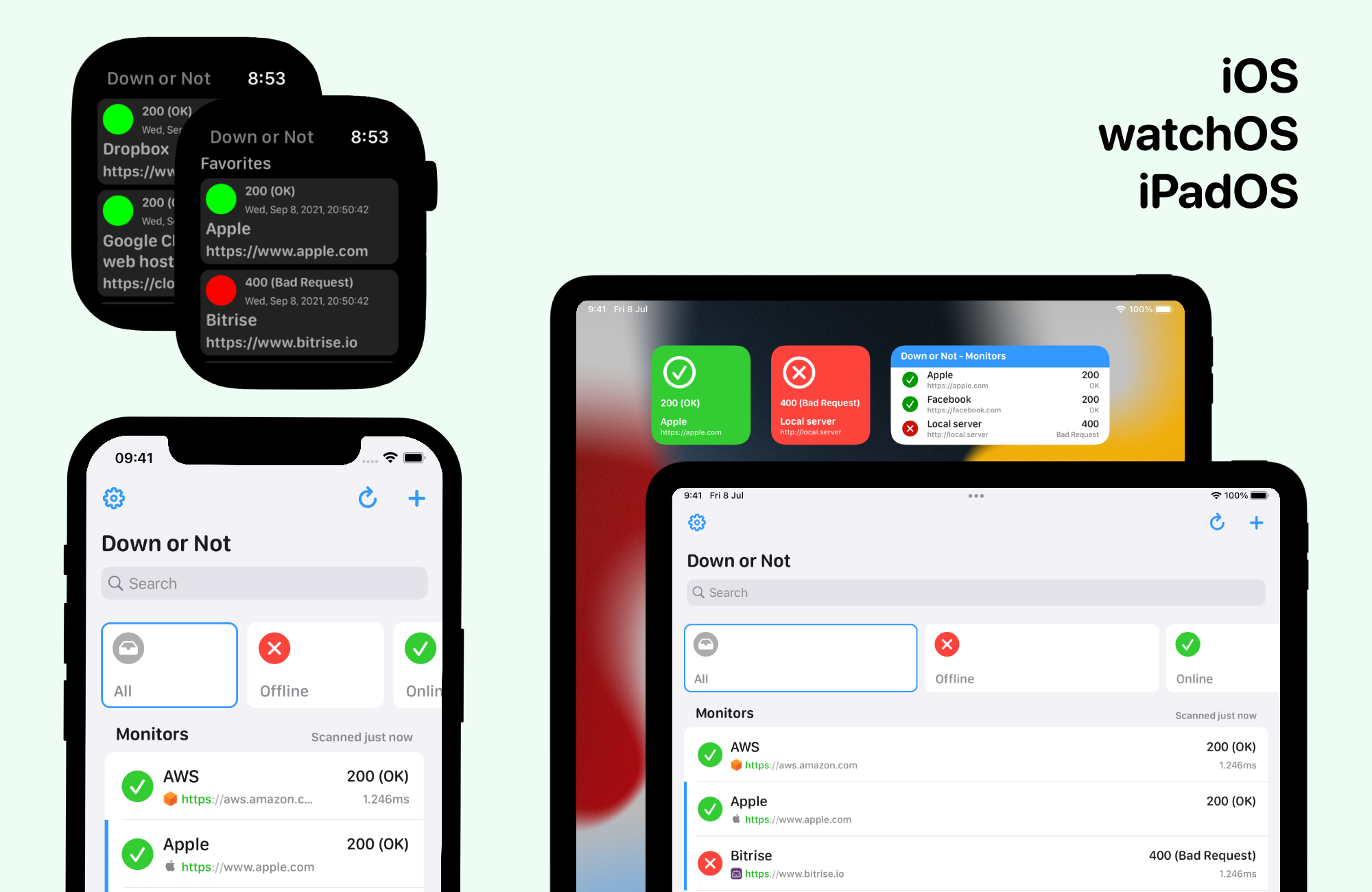 Down or Not: Website Monitor for Apple devices